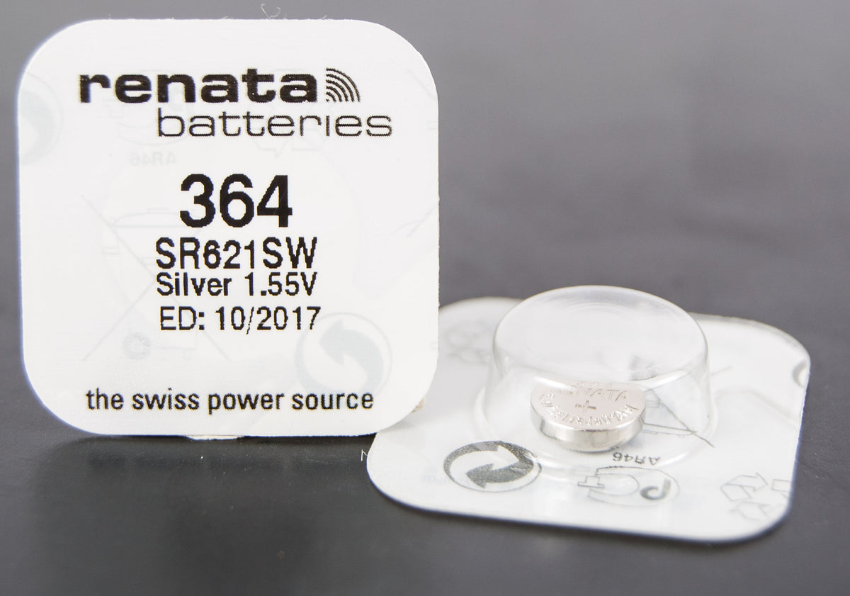 Renata 364 AG1 SR621SW SR621 SR60 363 164 LR621 LR60 D364 Silver Oxide  Mercury Free Electronic Batteries x 5 