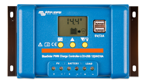 Victron BlueSolar PWM Charge Controller LCD & USB 12/24 V 10 Amp