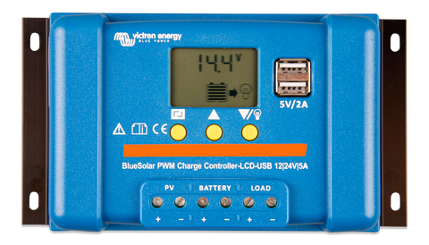 Victron BlueSolar PWM Victron Charge Controller LCD & USB 12 / 24 V 5 Amp